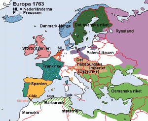 Europa 1763 redrawn from old contempory maps